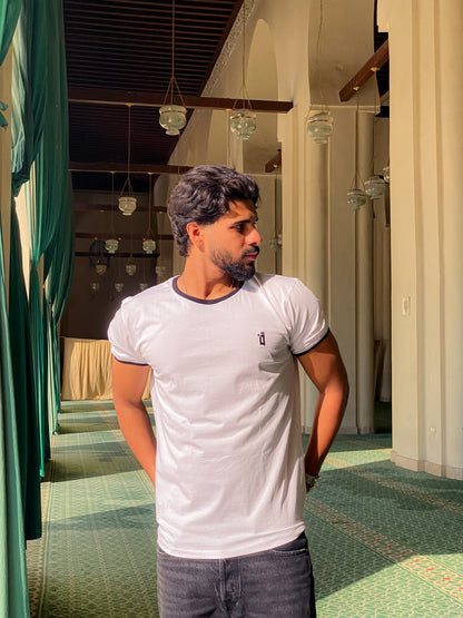 Qaaf White Ringer T-shirt
