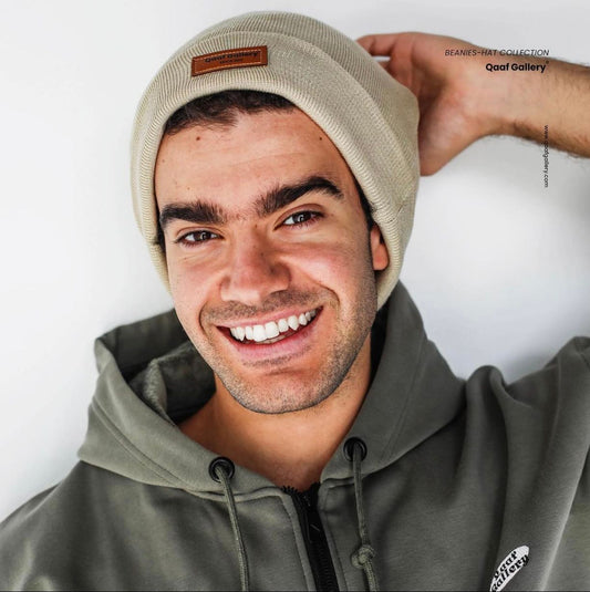 Beige Basic Beanie Hat