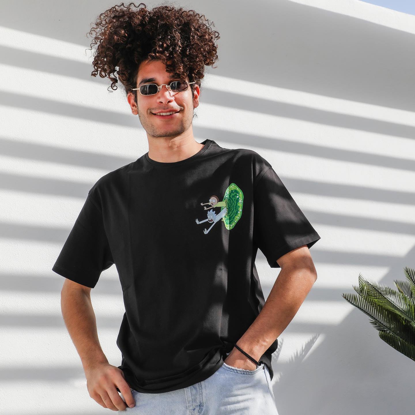 black rick and morty t-shirt front side