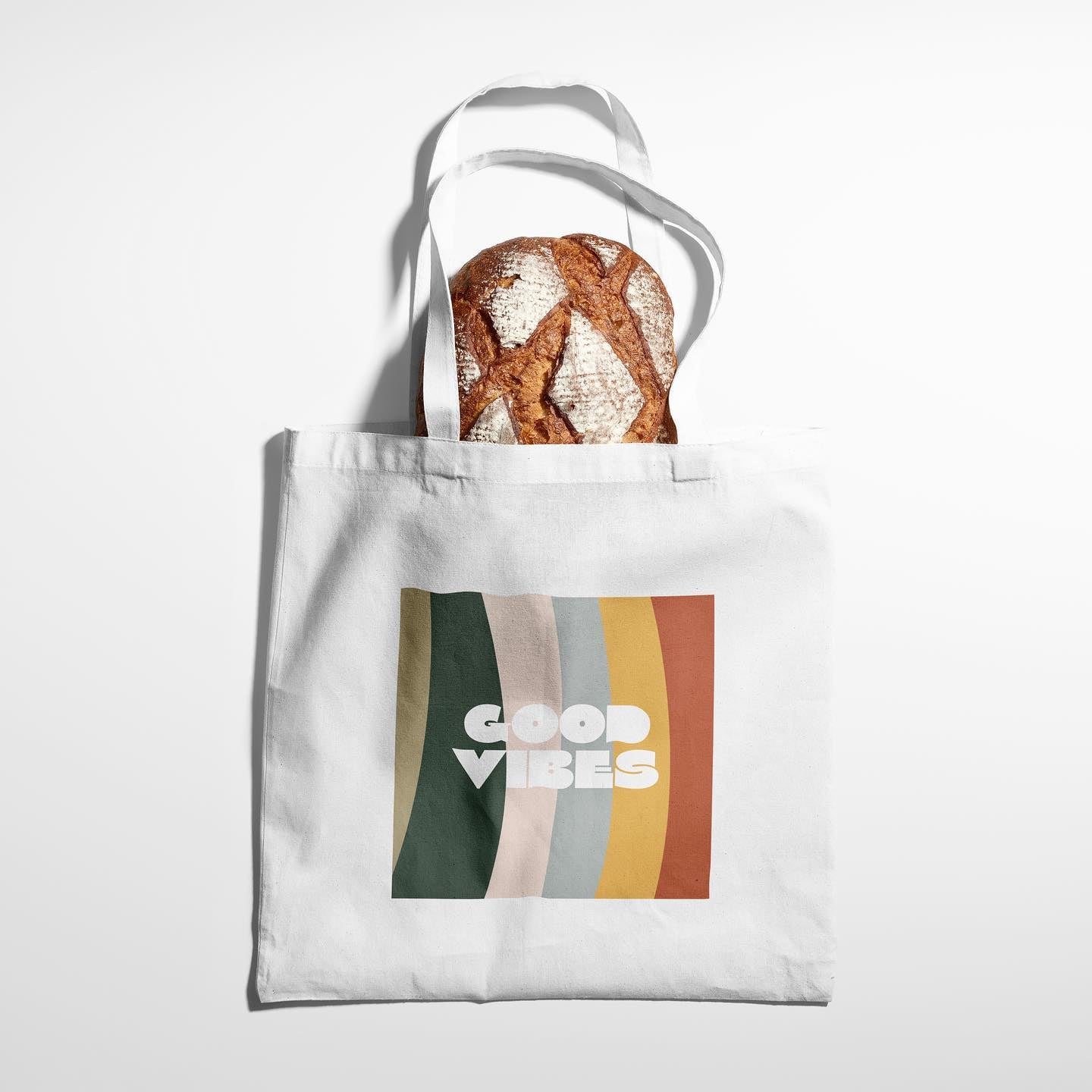 good vibes tote bag front view