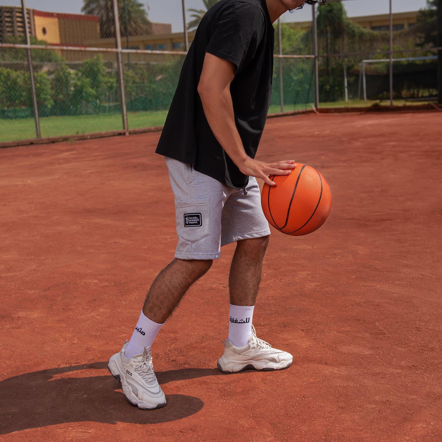 grey melton basic short