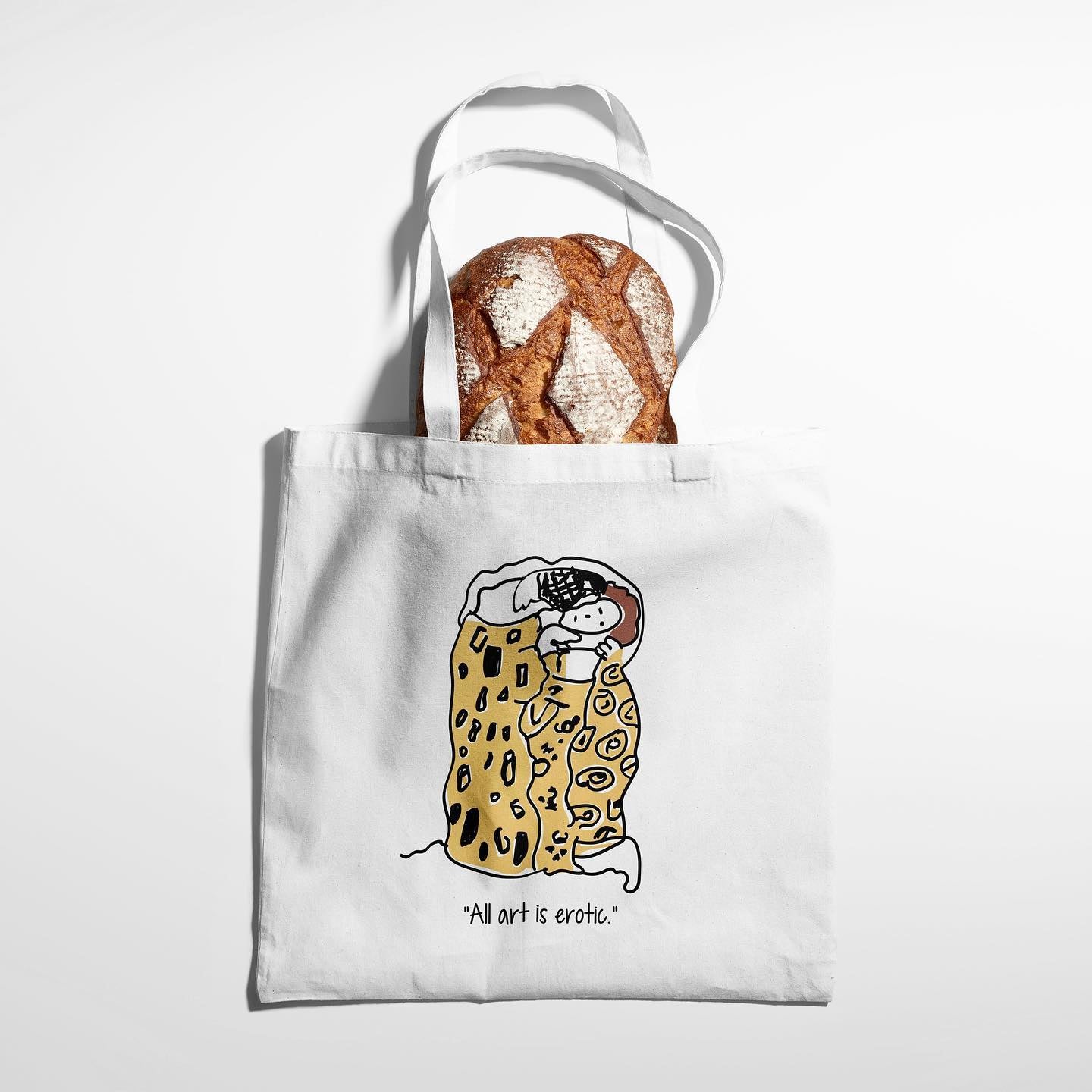 the kiss tote bag front view
