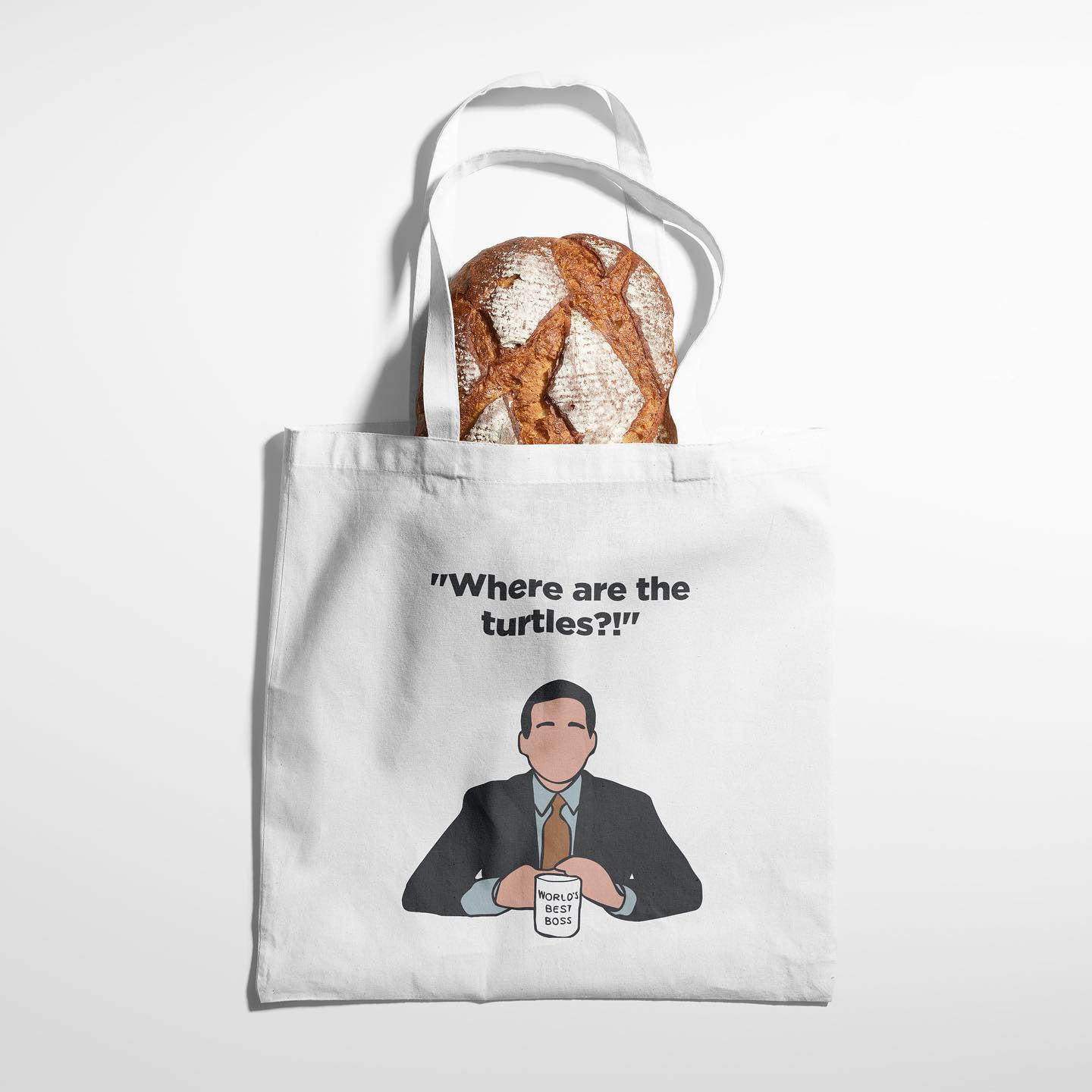 the office tote bag front view