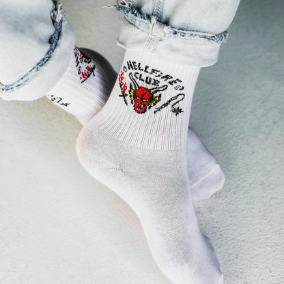 white hellfire club cotton socks
