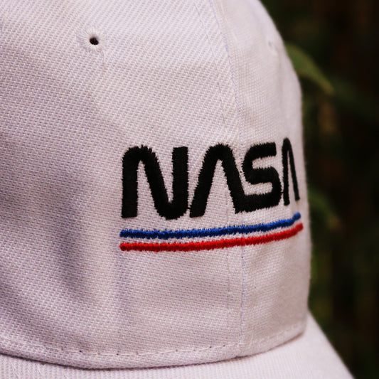 white nasa cap details
